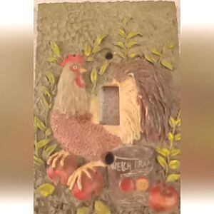Country Rooster Light Switch Cover. Rustic single
